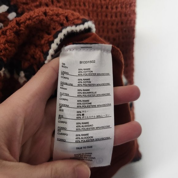 Volcoms Womens Small Orange Crochet Swim Cover Top Low Cut Back Dress - Picture 6 of 7